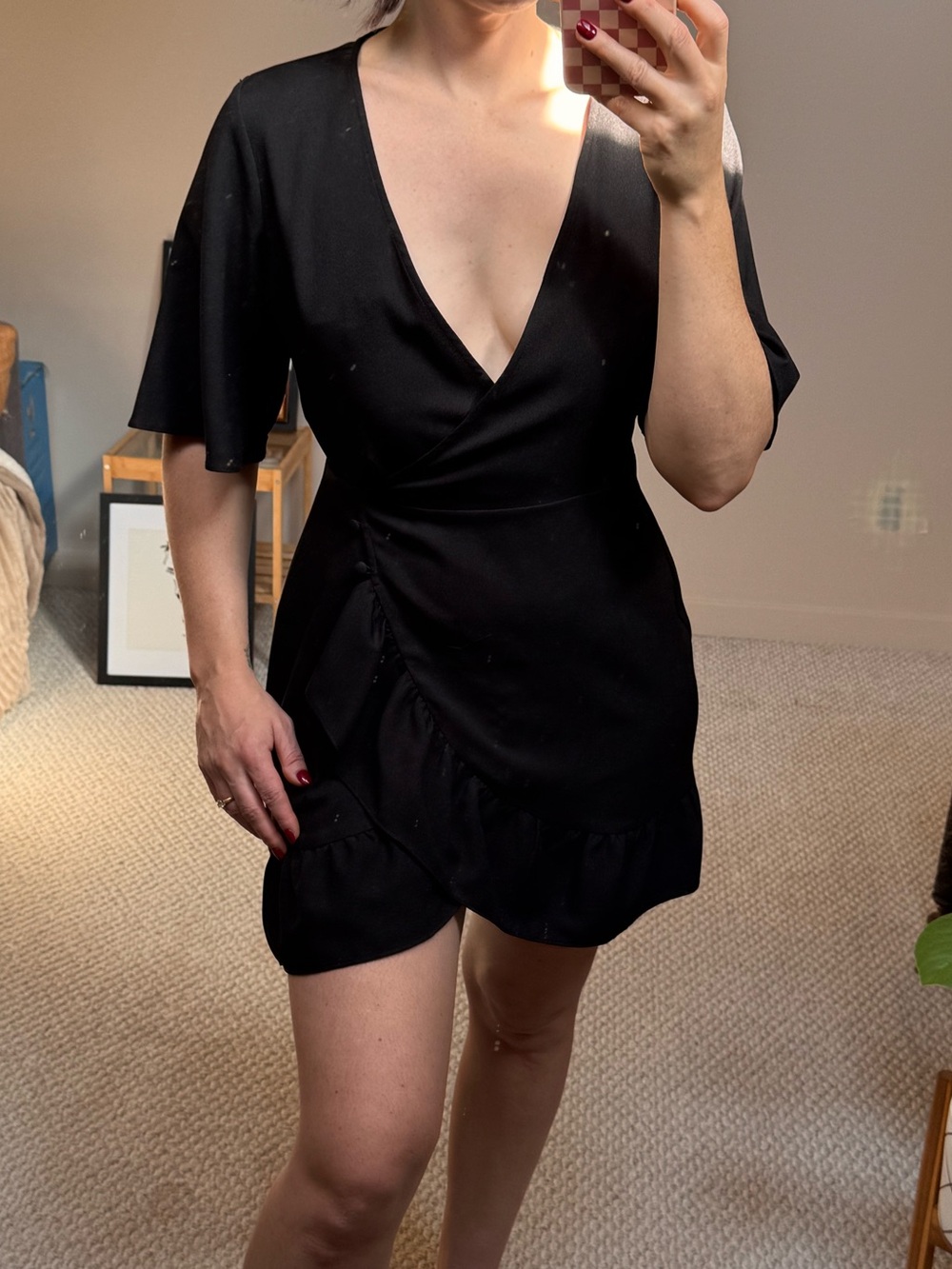 Topshop Black Women’s Wrap Cocktail Dress